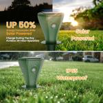 4 Pack Mole Repellent Solar Powered, IP65 Waterproof Snake Repellent for Yard, Ultrasonic Deterrent Outdoor, Rabbit, Skunk, Gopher, Groundhog, Chipmunk, Vole, Armadillo Repeller for Lawns Garden