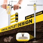 Gopher & Mole Bait Applicator, Stainless Steel Gopher/Mole/Vole Killer, Durable and Removable Gardening Pest Control Tool for Yard, Upgraded Non-Clogging Bait Outlet(Not Include Bait)