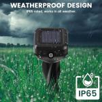 Solar Mole Repellent Stakes, Snake Repellent for Yard, Ultrasonic & Vibrating Deterrent Spikes Waterproof, Effective Get Rid of Vole Groundhog Gopher Skunk Chipmunk Snake Rabbit for Lawn Yard Garden