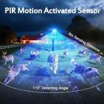 2 Packs Solar Animal Repeller Ultrasonic, Cat Repellent Outdoor with USB Recharging, Waterproof Ultrasonic Deer Repellent Motion Activated Repel Dog, Squirrel, Deer, Raccoon, Skunk, Rabbit