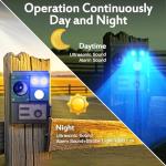 2 Packs Solar Animal Repeller Ultrasonic, Cat Repellent Outdoor with USB Recharging, Waterproof Ultrasonic Deer Repellent Motion Activated Repel Dog, Squirrel, Deer, Raccoon, Skunk, Rabbit