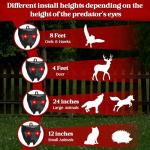 4 Pack Solar Animal Repellent,Waterproof Solar Nocturnal Animal Deterrent Device with Flashing Lights - Chase Away Raccoon,Coyote,Deer,Fox,Cat,Outdoor Pest Control for Garden, ​Chicken Coop & Farm