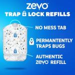 Zevo Flying Insect Trap Refill - for The Zevo MAX & Standard Indoor Fly Trap - Catch Gnats, House & Fruit Flies - Easy to Use - Mess-Free Disposal (6 Refill Cartridges)