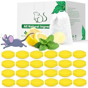 Pest Rodent Repellent, 24 Pack Peppermint Oil for Mice, Mouse, Rats, Spider, Roach, Ant, Bugs, Squirrel, Insect Repellent Pest Control Indoor & Outdoor Use, Natural Mouse Deterrent Family & Pet Safe