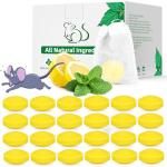 Pest Rodent Repellent, 24 Pack Peppermint Oil for Mice, Mouse, Rats, Spider, Roach, Ant, Bugs, Squirrel, Insect Repellent Pest Control Indoor & Outdoor Use, Natural Mouse Deterrent Family & Pet Safe