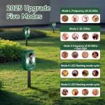Solar Ultrasonic Animal Repellent Outdoor, Deer Repellent for Yard with RIP Sensor, IP65 Waterproof Squirrels Repeller, Effective Deterrent Cat, Raccoons, Skunks, Rabbits