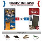 LULUCATCH Super Glue Traps 36 Pack for Mice & Snakes, Larger, Heavier Sticky Traps with Non-Toxic Glue. Sticky Mouse Traps Indoor, Easy to Set, Pet Safe Pest Control