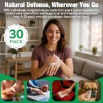 30 Pack Extra Thick Bed Bug Repellent Wipes, Natural Plant Ingredient, Travel Size & Individually Wrapped, Pest Control Wipes for Mattress, Furniture, Luggage, Car Seat & Home Use, Hotels, Theaters