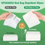 30 Pack Extra Thick Bed Bug Repellent Wipes, Natural Plant Ingredient, Travel Size & Individually Wrapped, Pest Control Wipes for Mattress, Furniture, Luggage, Car Seat & Home Use, Hotels, Theaters