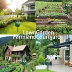 Solar Ultrasonic Animal Repellent Outdoor, 1Pack Repel Cats Dogs Squirrel Deer Fox Raccoon Rabbit Mole Coyote Deterrent, Waterproof with Motion Detector &LED Flash Lights for Yard Farm Garden