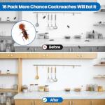 16PCS Roach Bait & Killer, Roach Repellent Stations for Nest Repellent of Indoor Infestations, Effective Solution for Small to Large Cockroaches, Easy to Use, Ideal for Hidden Areas