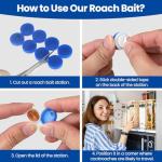 16PCS Roach Bait & Killer, Roach Repellent Stations for Nest Repellent of Indoor Infestations, Effective Solution for Small to Large Cockroaches, Easy to Use, Ideal for Hidden Areas