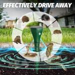 Oustpex 8 Packs Solar Powered Mole Repellent Outdoor，Ultrasonic Vole Repellent for Lawns Pest Control Stake, IP65 Waterproof Sonic Pulse Deterrent for Gopher Vole Snake in Lawn, Garden & Yard