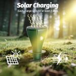 Oustpex 8 Packs Solar Powered Mole Repellent Outdoor，Ultrasonic Vole Repellent for Lawns Pest Control Stake, IP65 Waterproof Sonic Pulse Deterrent for Gopher Vole Snake in Lawn, Garden & Yard