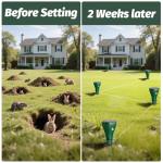 Oustpex 8 Packs Solar Powered Mole Repellent Outdoor，Ultrasonic Vole Repellent for Lawns Pest Control Stake, IP65 Waterproof Sonic Pulse Deterrent for Gopher Vole Snake in Lawn, Garden & Yard