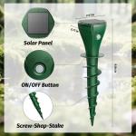 Oustpex 8 Packs Solar Powered Mole Repellent Outdoor，Ultrasonic Vole Repellent for Lawns Pest Control Stake, IP65 Waterproof Sonic Pulse Deterrent for Gopher Vole Snake in Lawn, Garden & Yard