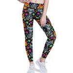 visesunny High Waist Yoga Pants with Pockets Cute Cartoon Fox Raccoon Flower Soft Tummy Control Workout Leggings