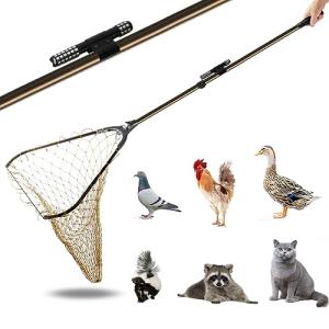 Animal Catch Pole Control Tool Net, Poultry Catching Pole Kit, Cat Chicken Catcher, Poultry Catching Trap Net for Small Animals Support Duck,Goose,Bird, Skunk Bat and Raccoon