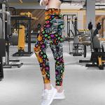 visesunny High Waist Yoga Pants with Pockets Cute Cartoon Fox Raccoon Flower Soft Tummy Control Workout Leggings