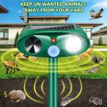 2Pack Upgraded Ultrasonic Solar Animal Repellent Outdoor,Deer Repellent Devices with Motion Detection & Strobe Light,Waterproof Cat Mouse Raccoon Dog Rabbit Deterrent for Yard Garden Protection