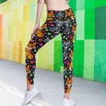 visesunny High Waist Yoga Pants with Pockets Cute Cartoon Fox Raccoon Flower Soft Tummy Control Workout Leggings