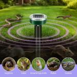 4Pack Solar Powered Mole Repellent,Sonic Spike Stakes Chaser for Lawn,Garden Yards,Farm,Outdoor Ultrasonic Repeller for Snake,Rodent,Gopher,Vole Groundhog Squirrel Chipmunk Waterproof Pest Control