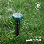 4Pack Solar Powered Mole Repellent,Sonic Spike Stakes Chaser for Lawn,Garden Yards,Farm,Outdoor Ultrasonic Repeller for Snake,Rodent,Gopher,Vole Groundhog Squirrel Chipmunk Waterproof Pest Control