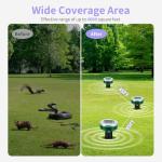 4Pack Solar Powered Mole Repellent,Sonic Spike Stakes Chaser for Lawn,Garden Yards,Farm,Outdoor Ultrasonic Repeller for Snake,Rodent,Gopher,Vole Groundhog Squirrel Chipmunk Waterproof Pest Control