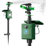 Motion Activated Animal Repeller with Water Sprinkler, Solar Powered Deer Repellent Devices, IP65 Waterproof Cat Repellent Outdoor with Flashing Light, Deter Foxes Skunks Dog Raccoons from Garden