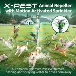 Motion Activated Animal Repeller with Water Sprinkler, Solar Powered Deer Repellent Devices, IP65 Waterproof Cat Repellent Outdoor with Flashing Light, Deter Foxes Skunks Dog Raccoons from Garden