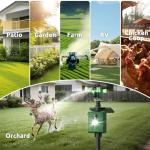 Motion Activated Animal Repeller with Water Sprinkler, Solar Powered Deer Repellent Devices, IP65 Waterproof Cat Repellent Outdoor with Flashing Light, Deter Foxes Skunks Dog Raccoons from Garden