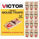 Victor Mouse Traps M150-12, Metal Pedal, Sustainably Sourced FSC Wood, Wooden Mouse Traps, 12 Medal Pedal Traps