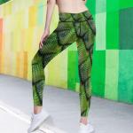 visesunny High Waist Yoga Pants with Pockets Green Snake Scale Skin 3D Printing Buttery Soft Tummy Control Running Workout Pants 4 Way Stretch Pocket Leggings