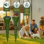 Mole Repellent for Lawns Gopher Screw Repeller Solar Powered Outdoor Groundhog Deterrent Vibration Stakes - Quiet Get Rid of Snake Vole Armadillo - No Poison Kill Traps (Green 8pack)