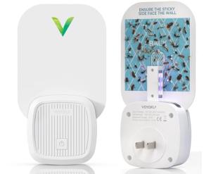 VEYOFLY Fly Catcher Indoor, Fly Trap Indoor, (1 Device + 3 Refills) Fruit Fly Traps for Indoors, Gnat Traps for House Indoor, Bug Killer, Fly Trap, Plug in Light Flying Insect Trap