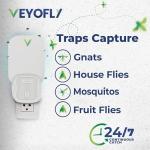 VEYOFLY Fly Catcher Indoor, Fly Trap Indoor, (1 Device + 3 Refills) Fruit Fly Traps for Indoors, Gnat Traps for House Indoor, Bug Killer, Fly Trap, Plug in Light Flying Insect Trap