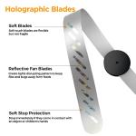 Fly Fans for Tables, Fly Repellent Fan Indoor Outdoor with Holographic Blades,4 Pack Batteries Powered for Picnic, Party, Restaurant, Kitchen, and BBQ