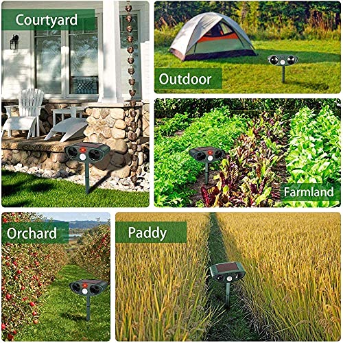 2 Pack Solar Ultrasonic Pest Repeller with Motion Sensor