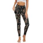 Hucavortre High Waisted Leggings with Pockets Women, Breathable Buttery Elastic Tummy Control Stretchy Yoga Pants for Workout Running Tennis Raccoon Mushroom