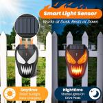 4 Pack Solar Nocturnal Animal Repeller with LED Flashing Lights, Effective Repels Deer, Coyote, Raccoon, Skunk, Fox & Hawk, Flame Predator Light for Chicken Coop, Farm, Yard & Garden