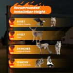 4 Pack Solar Nocturnal Animal Repeller with LED Flashing Lights, Effective Repels Deer, Coyote, Raccoon, Skunk, Fox & Hawk, Flame Predator Light for Chicken Coop, Farm, Yard & Garden