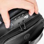 Skunk Uno Cross Body Backpack (Black Leather)