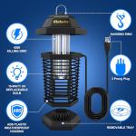 Klahaite Bug Zapper Outdoor, Electric Mosquito Zapper, Fly Zapper Indoor Fly Traps, Mosquito Repellent Outdoor Patio and Backyard Covers 1/2 Acre, 3 Prong Plug, 4200V, ABS Fireproof Plastic Outer
