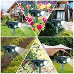 2 Pack Solar Ultrasonic Animal Repellent Outdoor Deer Repellent Devices with Motion Sensor & Strobe Light,Animal Repeller Deterrent Device for Cat Dog Squirrel Rabbit Raccoon Skunk Out of Yard Garden