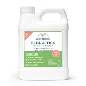 Wondercide - Flea and Tick Spray Concentrate for Yard and Garden with Natural Essential Oils – Kill, Control, Prevent, Fleas, Ticks, Mosquitoes and Insects - Safe Around Pets, Plants, Kids - 32 oz
