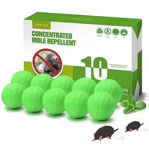 MAGIC CAT® Mole Repellent Outdoor Gopher Repellent, Natural Castor Oil Vole Repellant Outdoor Pet Plant Safe, Groundhog Repellent Mole Deterrent to Keep Vole Groundhog Out of Lawn Yard Garden-10P