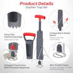 Gopher Trap Set, Mole Trap, Effective Mole Control, Garden & Farm Trapping Set for Moles, Voles. Reusable and Easy Set for Lawn, No Bait Needed- Captures Moles Effectively. Safe Home & Outdoor Use