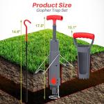 Gopher Trap Set, Mole Trap, Effective Mole Control, Garden & Farm Trapping Set for Moles, Voles. Reusable and Easy Set for Lawn, No Bait Needed- Captures Moles Effectively. Safe Home & Outdoor Use