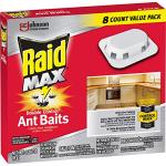 Raid Max Double Control Ant Baits, Household Use Defense System to Control Bugs, Dual Bait Technology, 8 CT Double Control Ant Baits/Box (Pack of 3 Boxes)