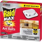 Raid Max Double Control Ant Baits, Household Use Defense System to Control Bugs, Dual Bait Technology, 8 CT Double Control Ant Baits/Box (Pack of 3 Boxes)